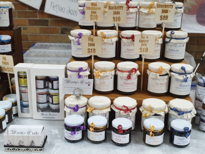 Jars of Jam and Relish on Wendy's Market Stall